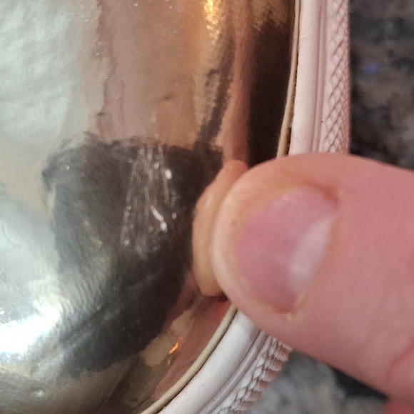 BEBE "CHARLIE" Sneakers. Sz. 6.5, Gold metallic and matte black. Small spot on - Picture 13 of 17